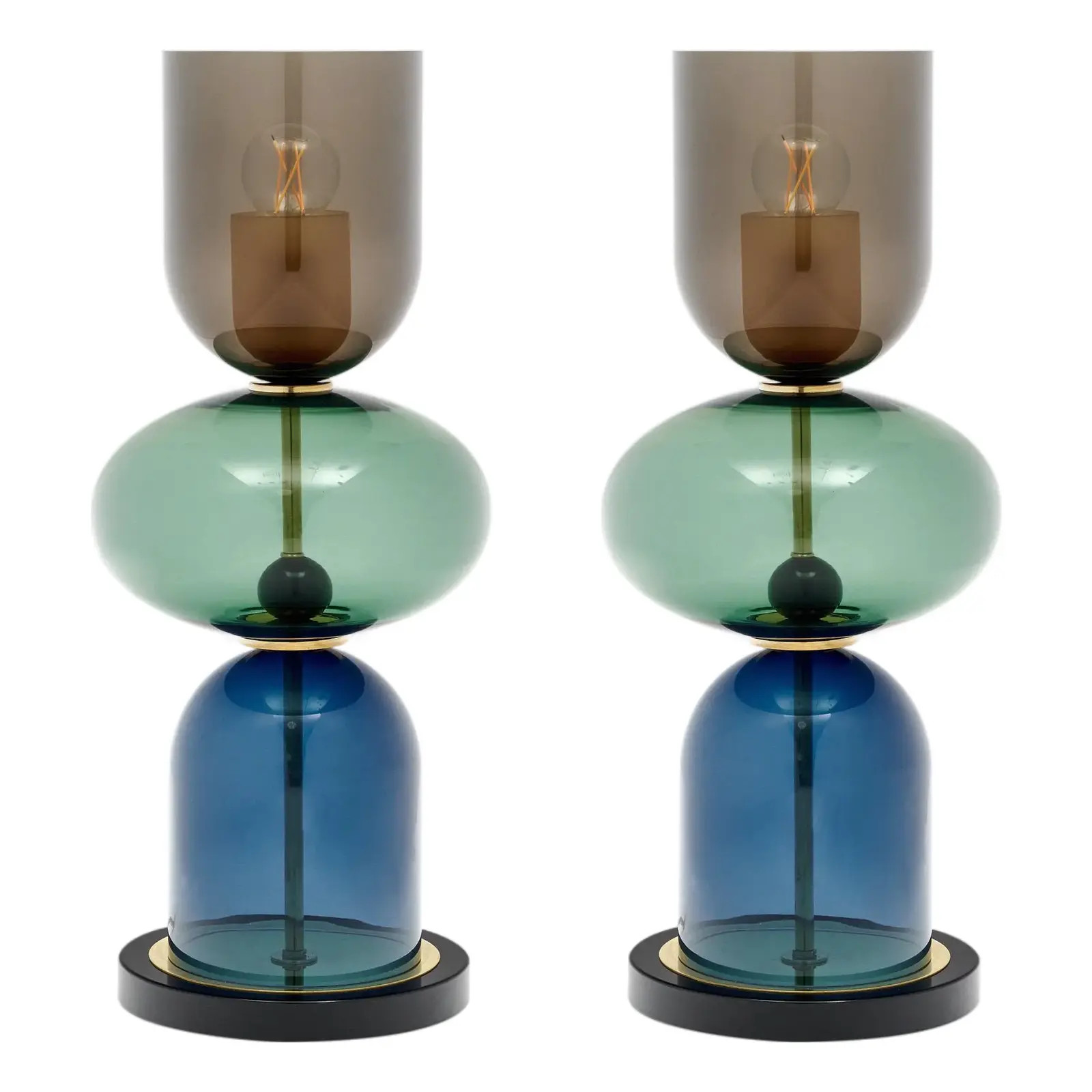 Murano Glass Ettore Sottsass Style Urn Lamps | Chairish
