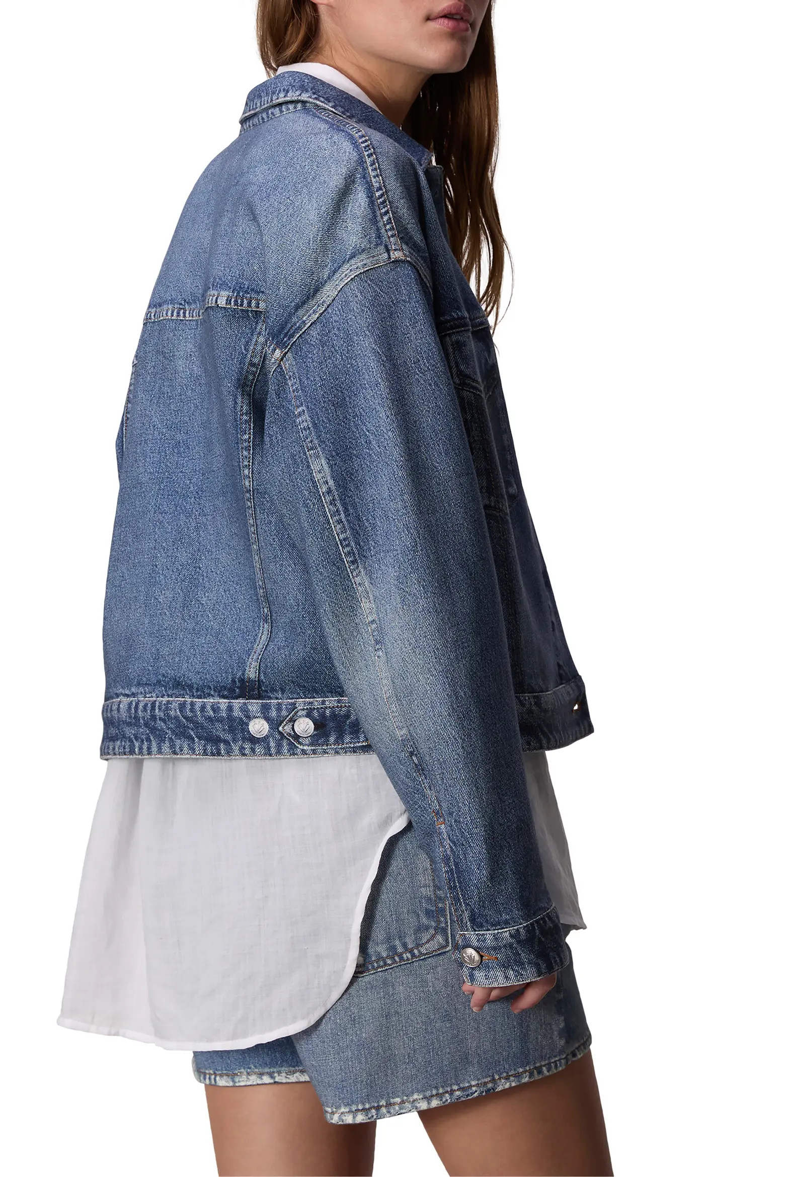rb Miramar Trompe l'Oeil Faux Denim Terry Trucker Jacket (Women) | Nordstrom | Nordstrom