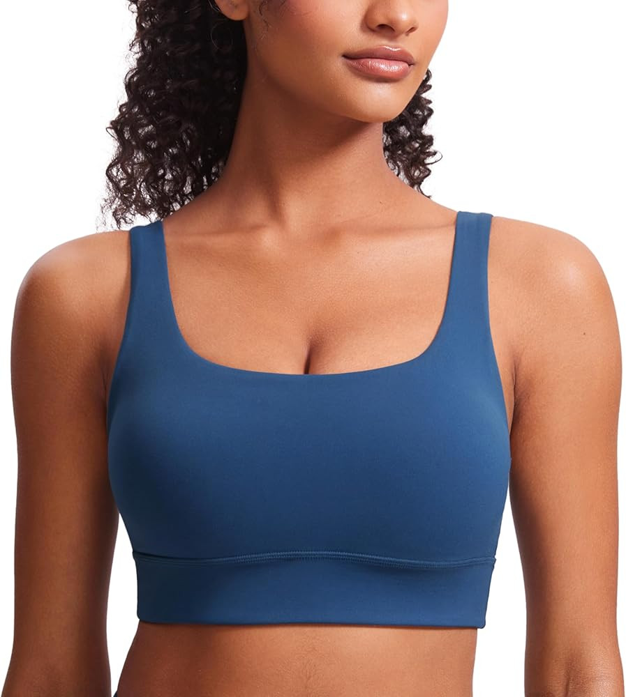 CRZ YOGA Butterluxe Womens U Back Sports Bra - Scoop Neck Padded Low Impact Yoga Clothes Workout ... | Amazon (US)