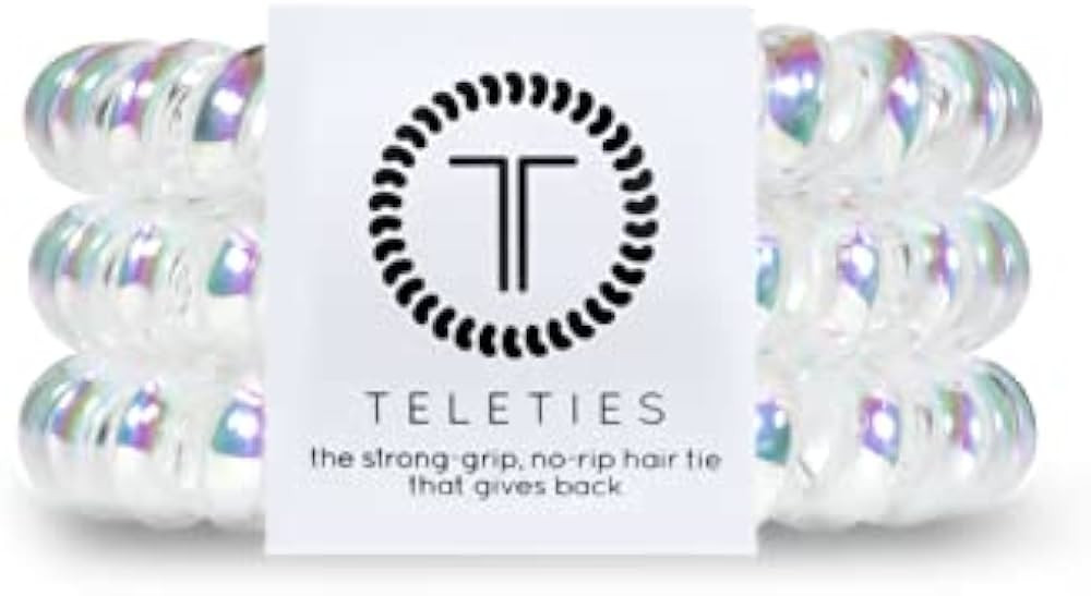 TELETIES - Spiral Hair Coils - Ponytail Holder Hair Ties for Women - Phone Cord Hair Ties - Stron... | Amazon (US)