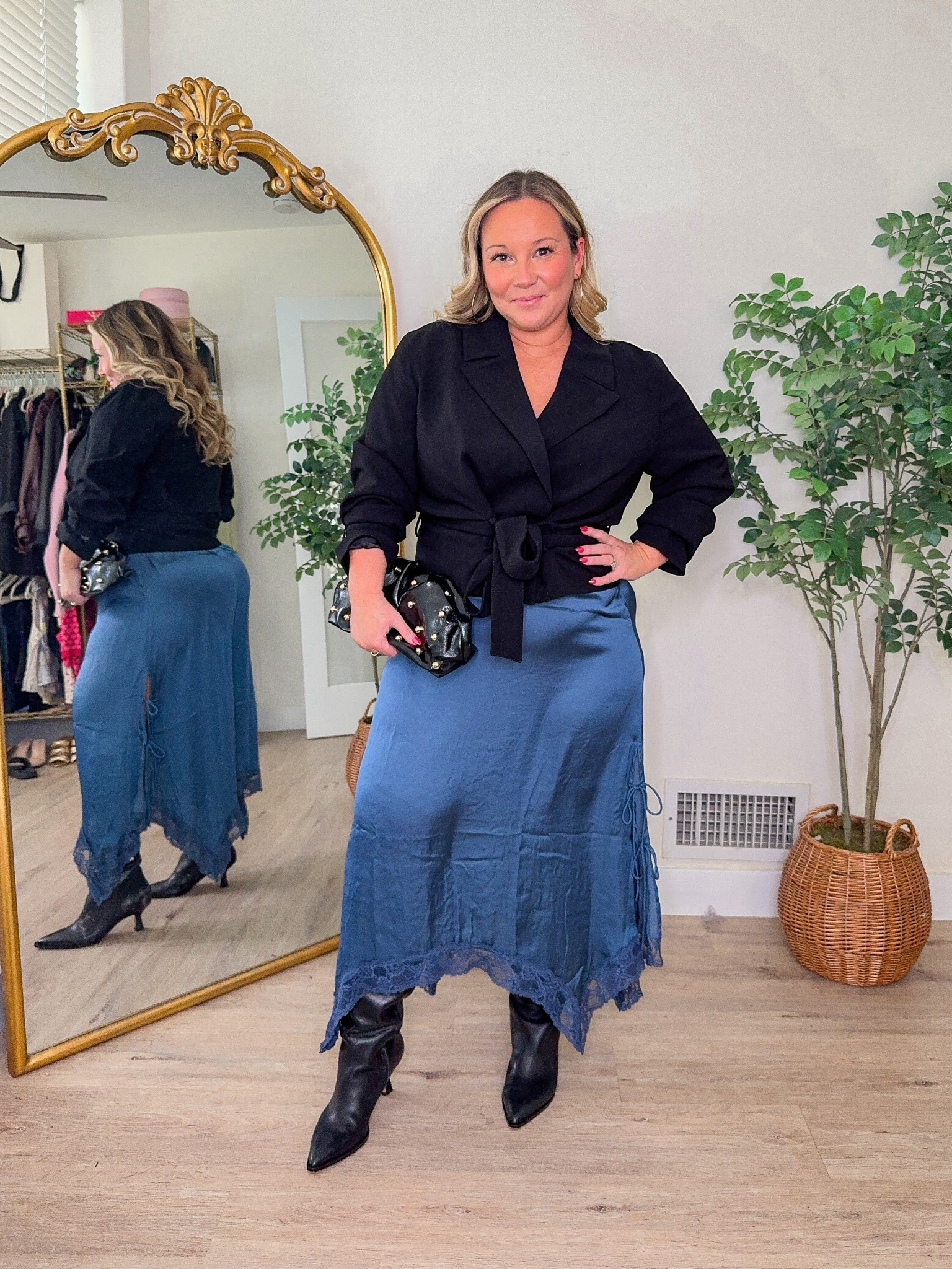 Midsize spring outfit 
@American Eagle Outfitters dress size LARGE- size up if you’re curvy!
@Aritzia Crop Jacket size LARGE 

Spring style, spring outfit, spring dress, date night outfit, workwear style, spring trends, petite style 

#LTKPetite #LTKMidsize #LTKOver40