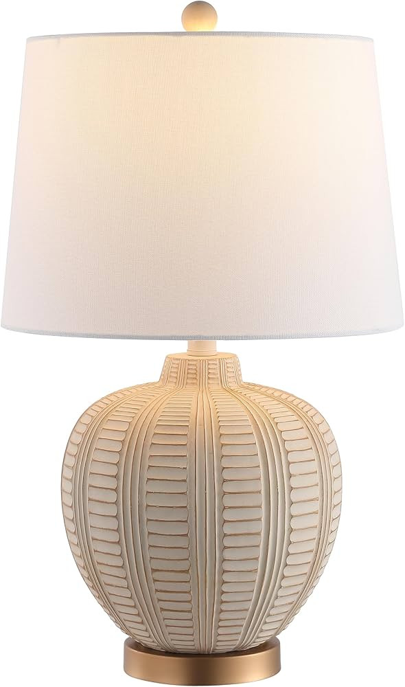 SAFAVIEH Lighting Collection Marrla Cream/Rose Gold 24-inch Table Lamp (LED Bulb Included) | Amazon (US)