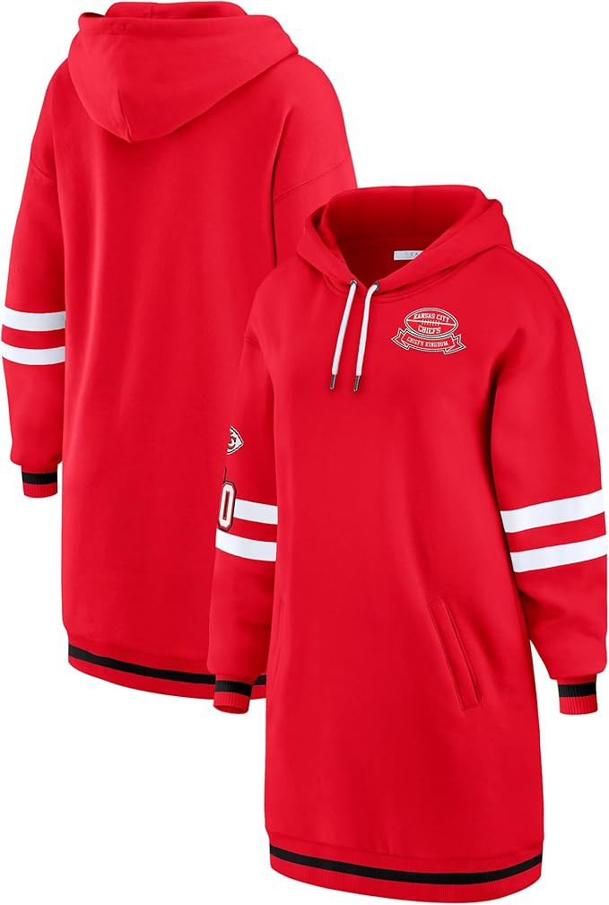 WEAR by Erin Andrews Women's Red Kansas City Chiefs Hoodie Dress | Amazon (US)