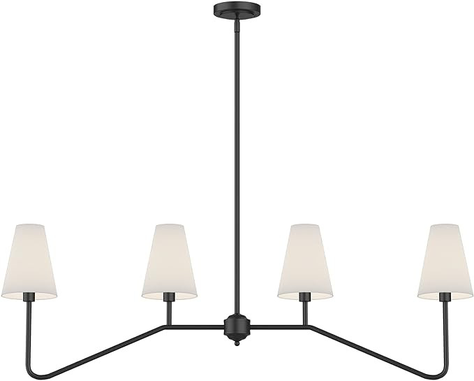Electro bp;47" W 4-Light Linear Kitchen Island Lighting Fixture Classic Chandeliers Matt Black wi... | Amazon (US)