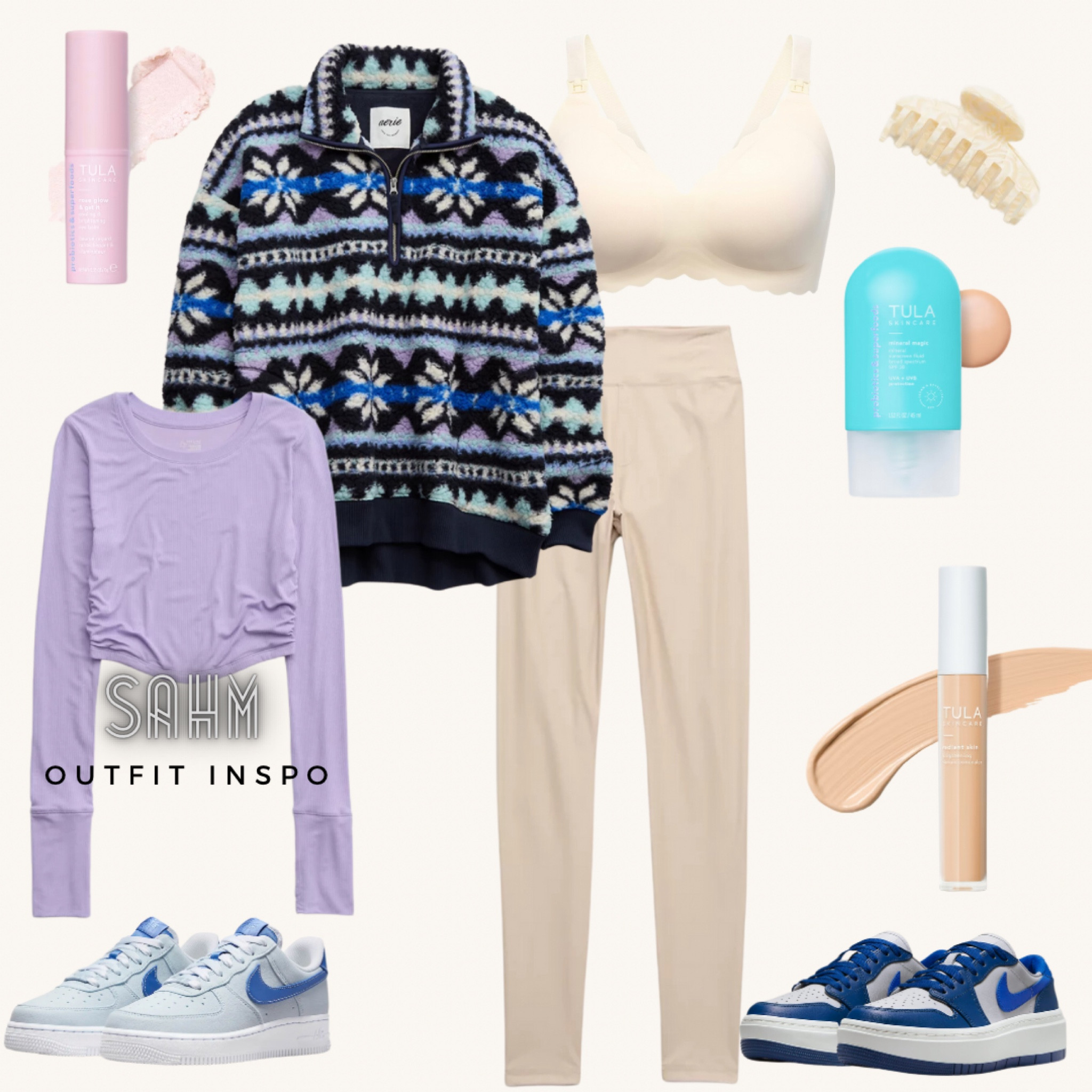 Stay at home mom, stay at home mom outfit, SAHM outfit, SAHM outfit inspo, outfit inspo, winter SAHM outfit inspo, winter outfit inspo, cozy outfit inspo, comfy outfit inspo, Nike, Aerie outfit inspo, comfy & cozy outfit inspo, cute SAHM outfit inspo, cute mom style, mom style, mom style guide, cute clothes for mom, stylish clothes for mom, Aerie style, series, comfy aerie clothes, Tula, Tula skincare, Tula mom skincare, Tula makeup 

#LTKstyletip #LTKHoliday #LTKGiftGuide