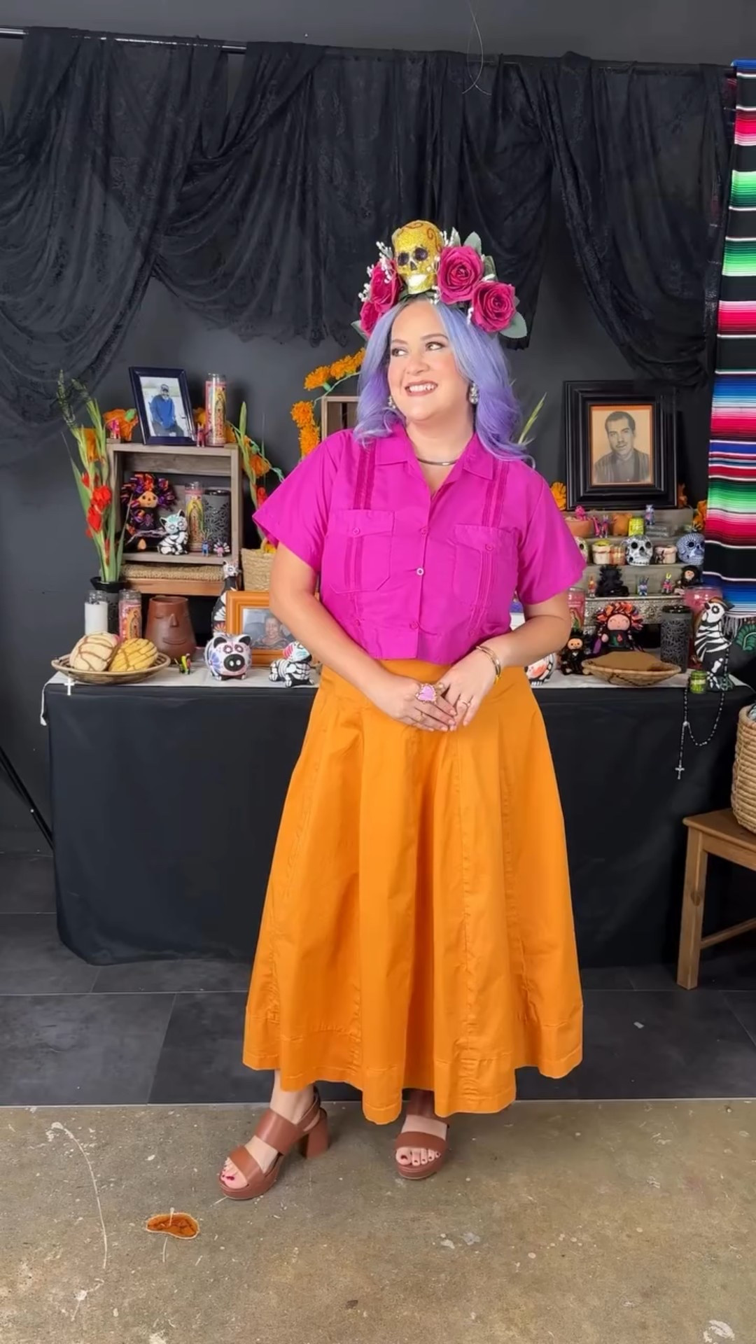 

Día de los Muertos Collection by Small Business “Chasing Camilla” — Altar de Colores

🕯️🧡 Inspired by Muertos and the colors that guide us — marigold, magenta, and black — every piece honors our altares, our memories, and our loved ones who continue to live through us.

Día de Muertos is such a special time of rememberance and celebration of our loved ones who have left us earthside. ✨ When Melissa, shared her vision with us for this special collection and photo shoot, I think it’s safe to say we were all pretty excited to see her vision come to life. 💕 Her corazón, authenticity and ability to turn anything she touches to gold, are just some of the reasons I love her and will continue to support her business. I cannot wait for you all to see this full collection. 

✨ This photo shoot, was so full of amor, collaboration and all around good vibes. Thank you to all of the incredible vendors that made it even more of a special day and to Melissa for inviting us to be a part of it. 🧡

🟣 If you’d like to shop the collection in person or meet this lovely mujer, ✨POP UP ALERT✨ New collection drops in person at @nicheatpearl this Saturday from 11-3pm if you’re from San Antonio, TX. If not send me a message and I will message you her shop link. 

✨Jewelry: @edge80one 
💅🏾: @lilysnailsandco 
💄: @jencitaflorecita 
📸: @ylianxa 
👯‍♀️Photo Shoot Assistant: @kayinesrojas 
🏡Studio: @studio.125 
🌟 Models: myself, @jeenajimenez @_allaboutadri_ , @coachliliana 

#díadelosmuertos #chasingcamilla #sanantonioinfluencer #sanantoniotx #sanantoniotexas #womenempowerwomen #sanantoniofashion #nuestracultura #muertosfest #díademuertos #supportsmallbiz #womanownedsmallbusiness #latinaowned #latinaownedbusinesses

#LTKMidsize #LTKStyleTip #LTKSeasonal