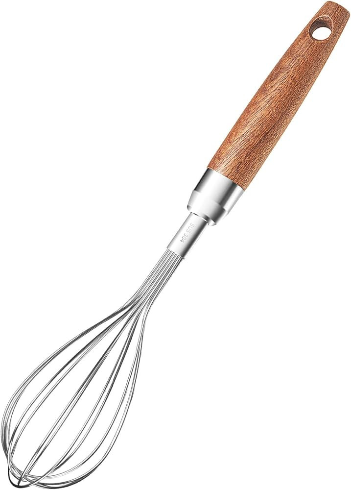 Stainless Steel Wire Whisk for Cooking- Wooden Handle Kitchen Multi Function Non Stick Balloon Wh... | Amazon (US)