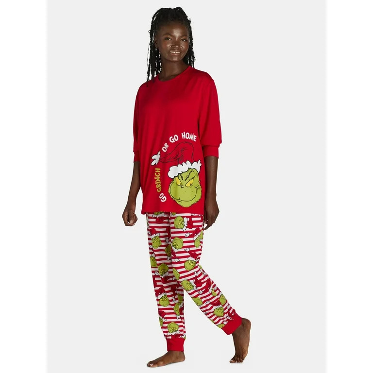 The Grinch Women’s and Women’s Plus Matching Family Pajama Set, 2-Piece, Sizes S-3X | Walmart (US)