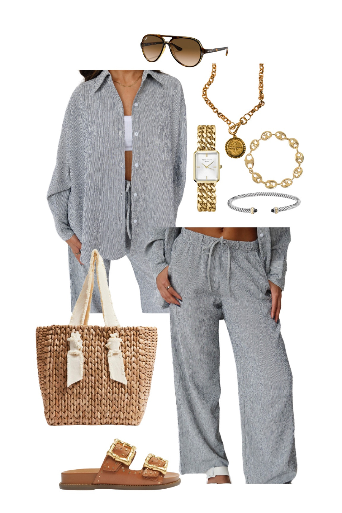 casual beachy outfit inspo 🤍 
greybandit code: LIBBY (for a discount☺️)

matching set, two piece set, gold jewelry, beach bag, button down, trendy outfits, comfy outfits

#LTKstyletip #LTKSeasonal #LTKfindsunder100