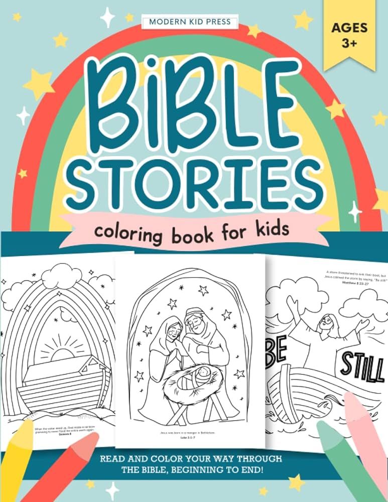 The Bible Stories Christian Coloring Book for Kids: Read and Color Your Way Through the Bible, Be... | Amazon (US)