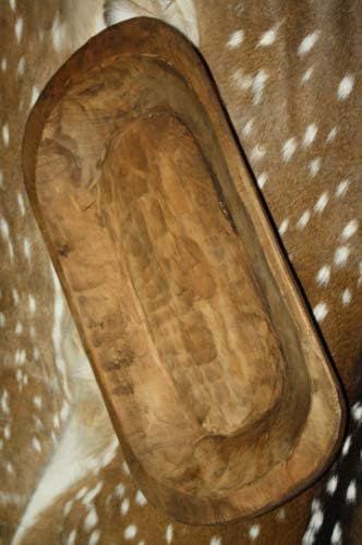 HomeOrnamentss Rustic Home Decor 22 inchCarved Wooden Dough Bowl Primitive Wood Trencher Tray | Amazon (US)