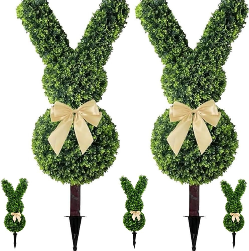 Bunny Topiary Outdoor,Easter Bunny Topiary Artificial Plant Decoration,Weatherproof,UV-Resistant,... | Amazon (US)