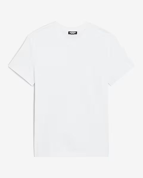 Solid V-Neck Perfect Pima Cotton Logo T-Shirt | Express