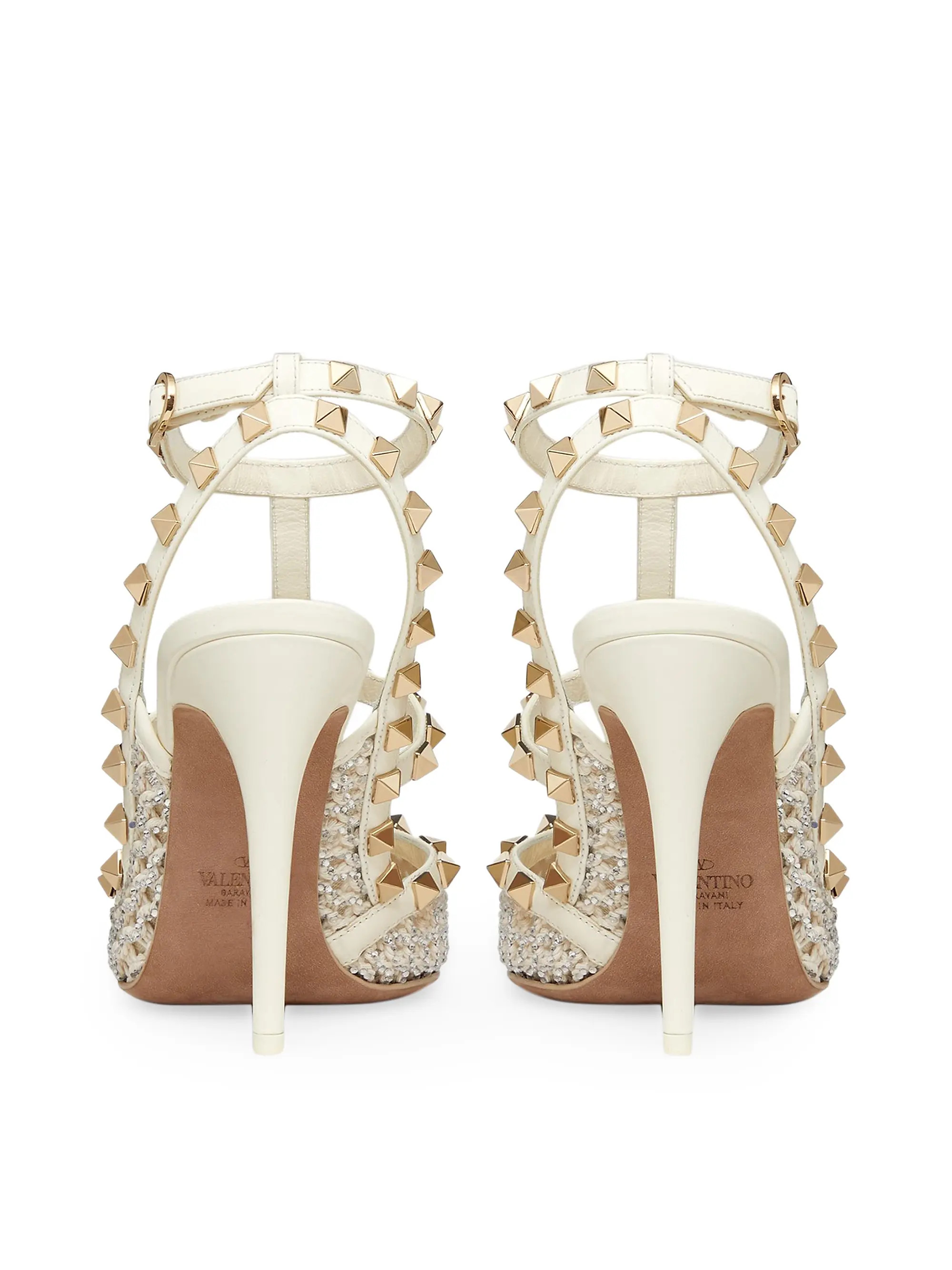 Rockstud Mesh Pumps with Crystals And Straps 100mm | Saks Fifth Avenue