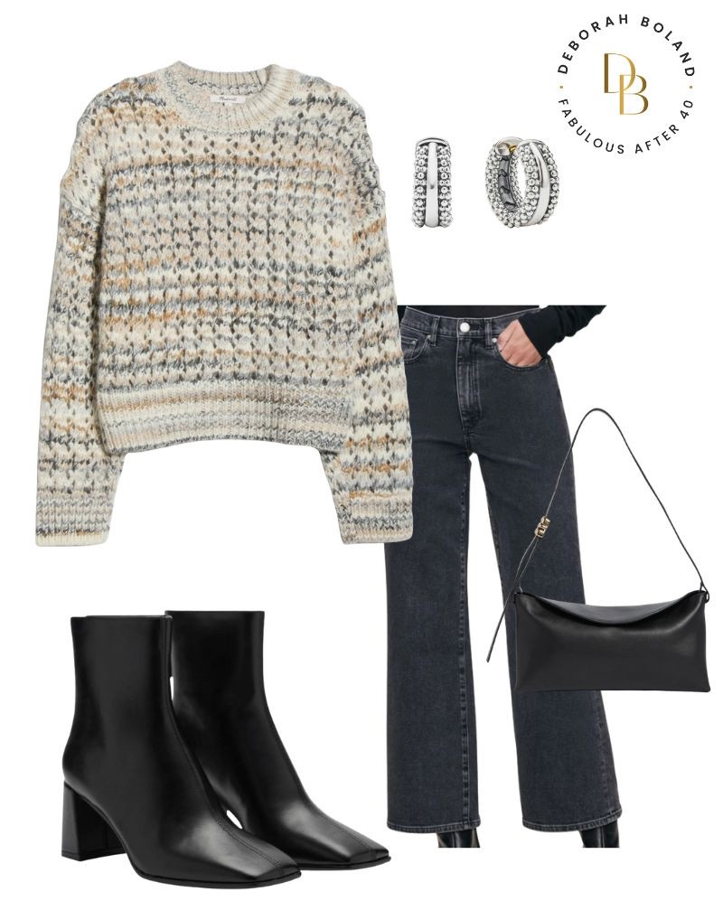 Soft open knit, black flares, and boots that go with everything. Comfortable, simple, and exactly how I like to get dressed these days.

#LTKSeasonal #LTKOver40 #LTKootd