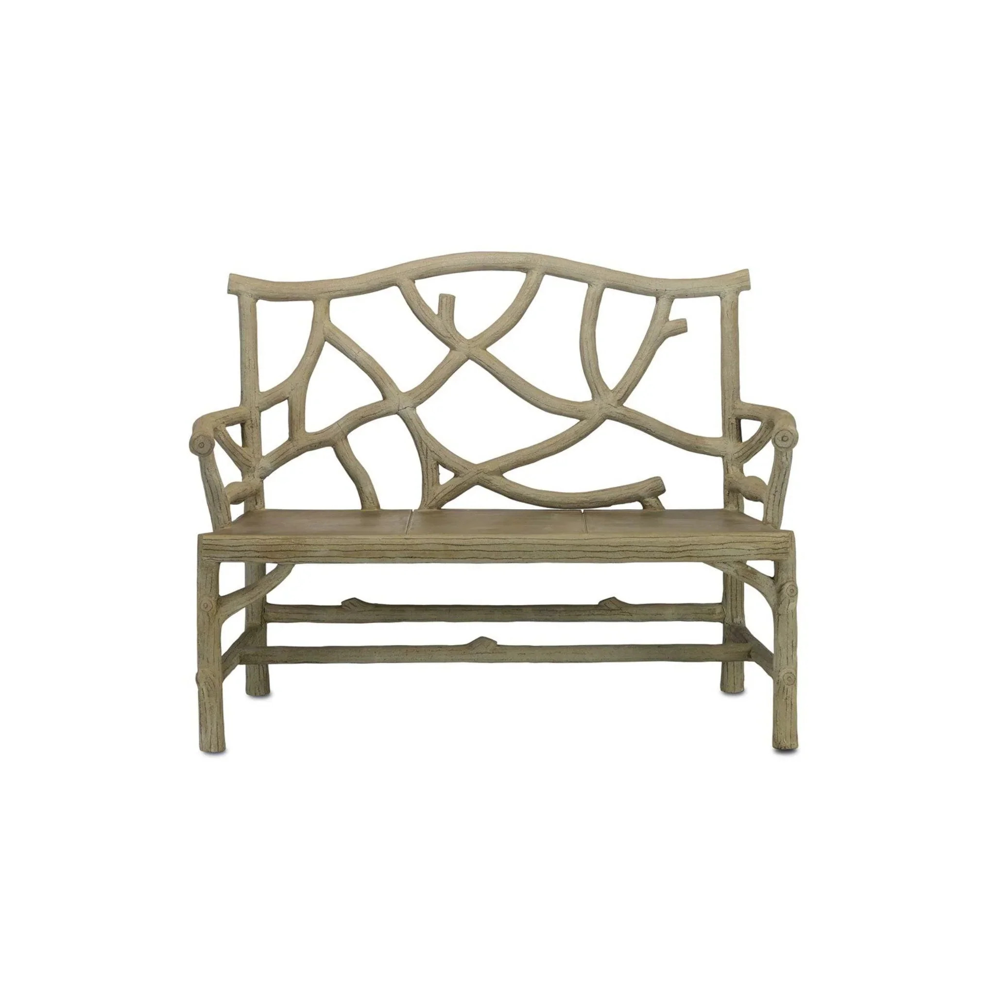 Concrete Tree Branch Design Outdoor Bench | The Well Appointed House, LLC