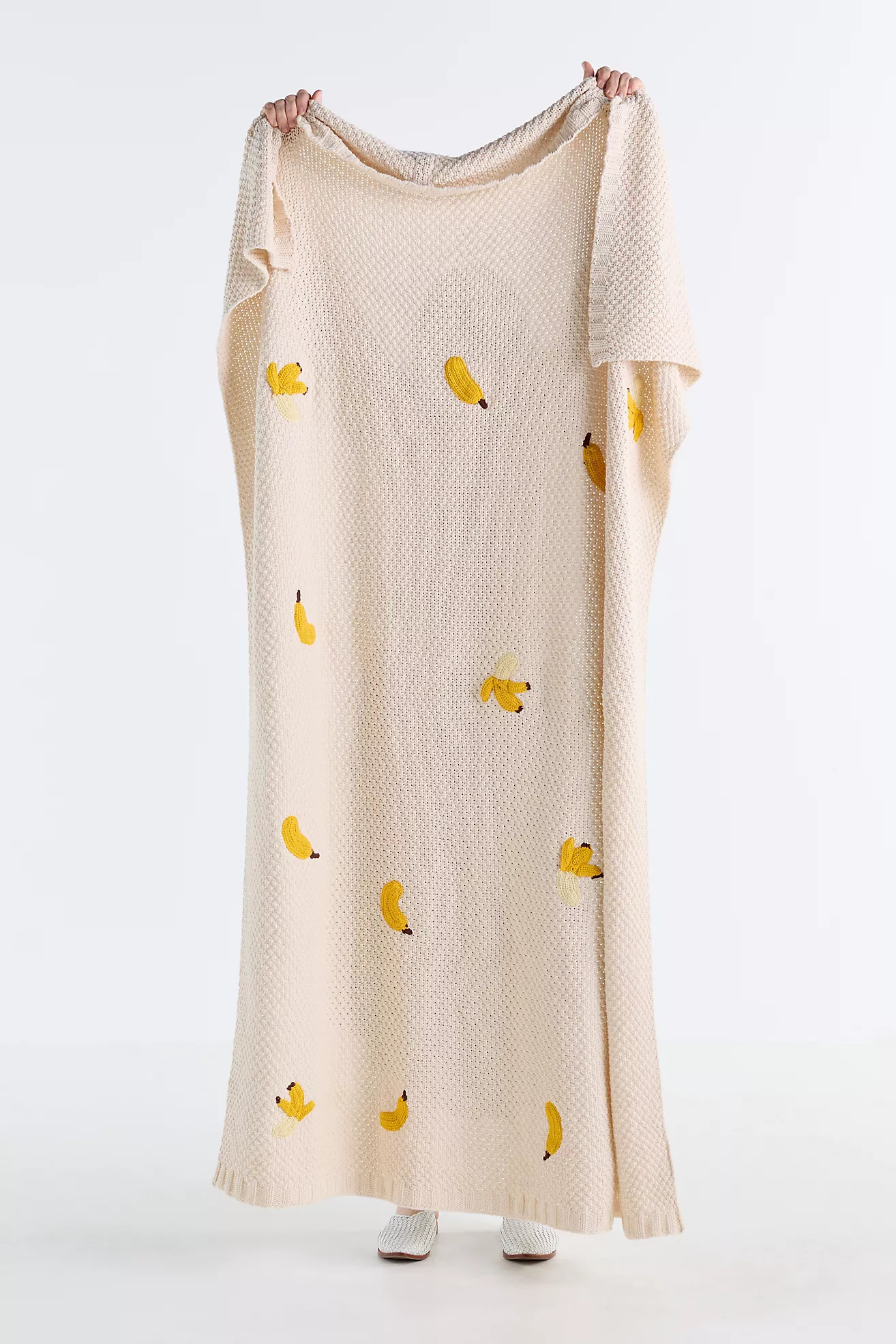 Isabella Cotton Knit Banana Icon Throw | Anthropologie (US)