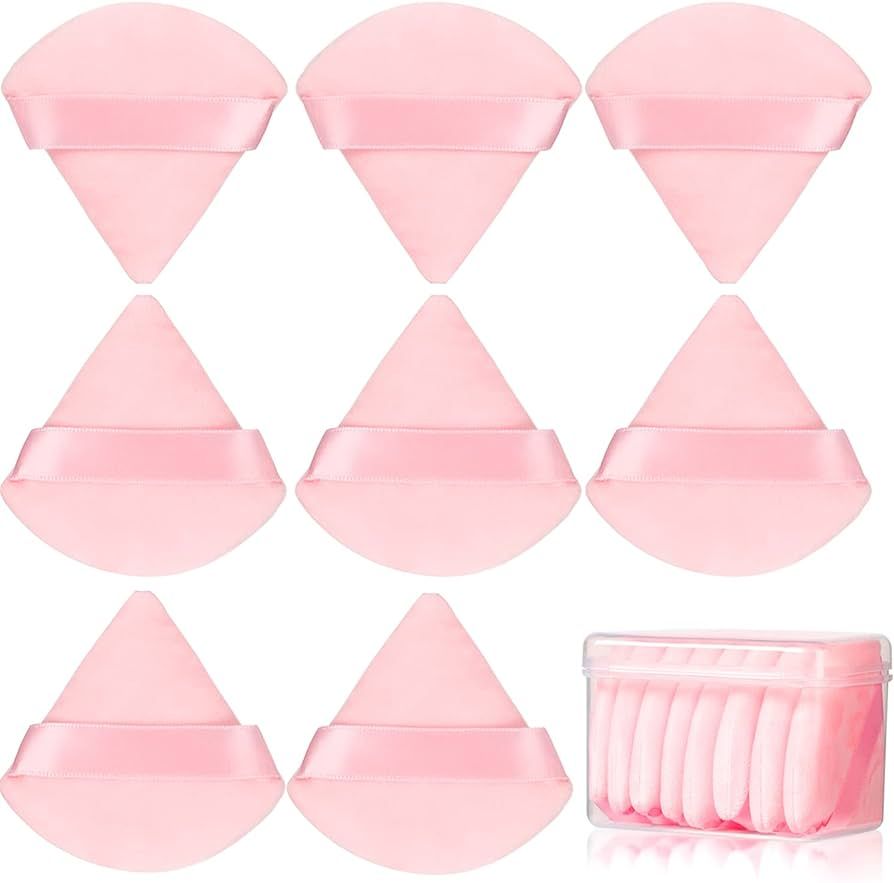 8 Pcs Cotton Powder Puff Face,JASSINS Triangle super soft Both dry and wet Makeup Setting Puff,Fo... | Amazon (US)