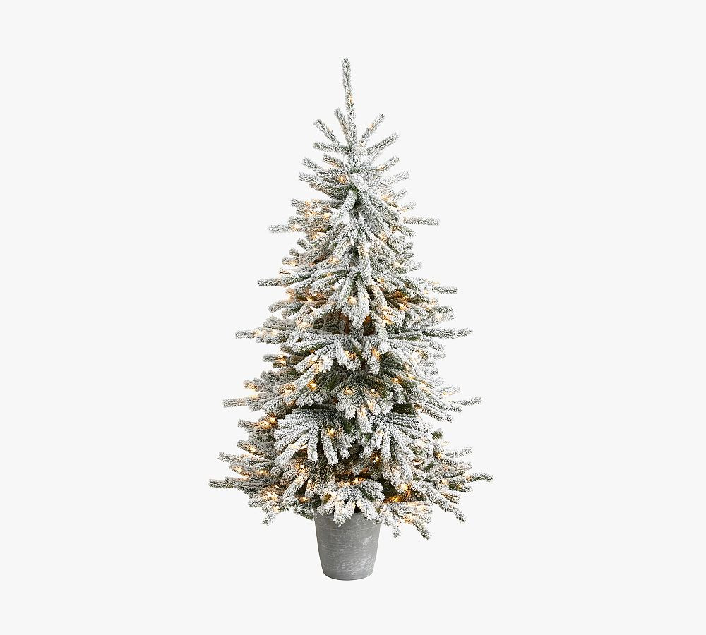 Lit Long Vermont Pine Artificial Christmas Tree | Pottery Barn (US)