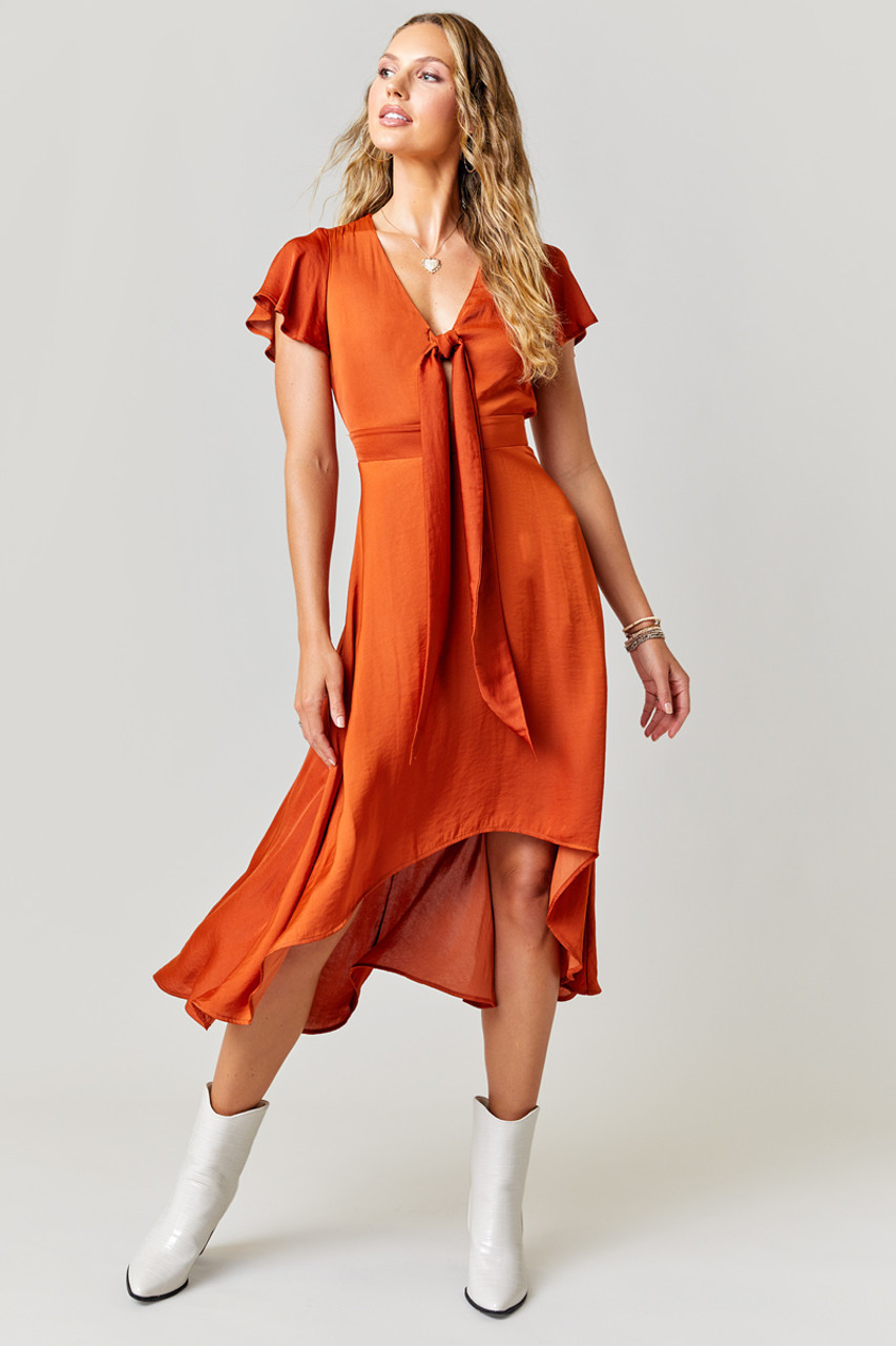 Courtney Front Tie Midi Dress | Francesca's