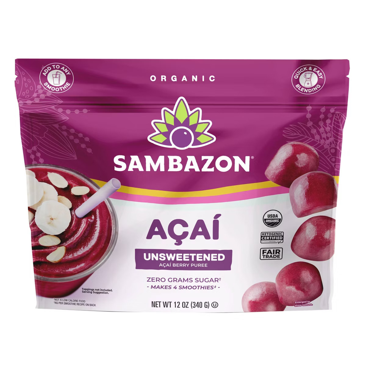 Sambazon Frozen Unsweetened Acai Berry Globes - 12oz | Target