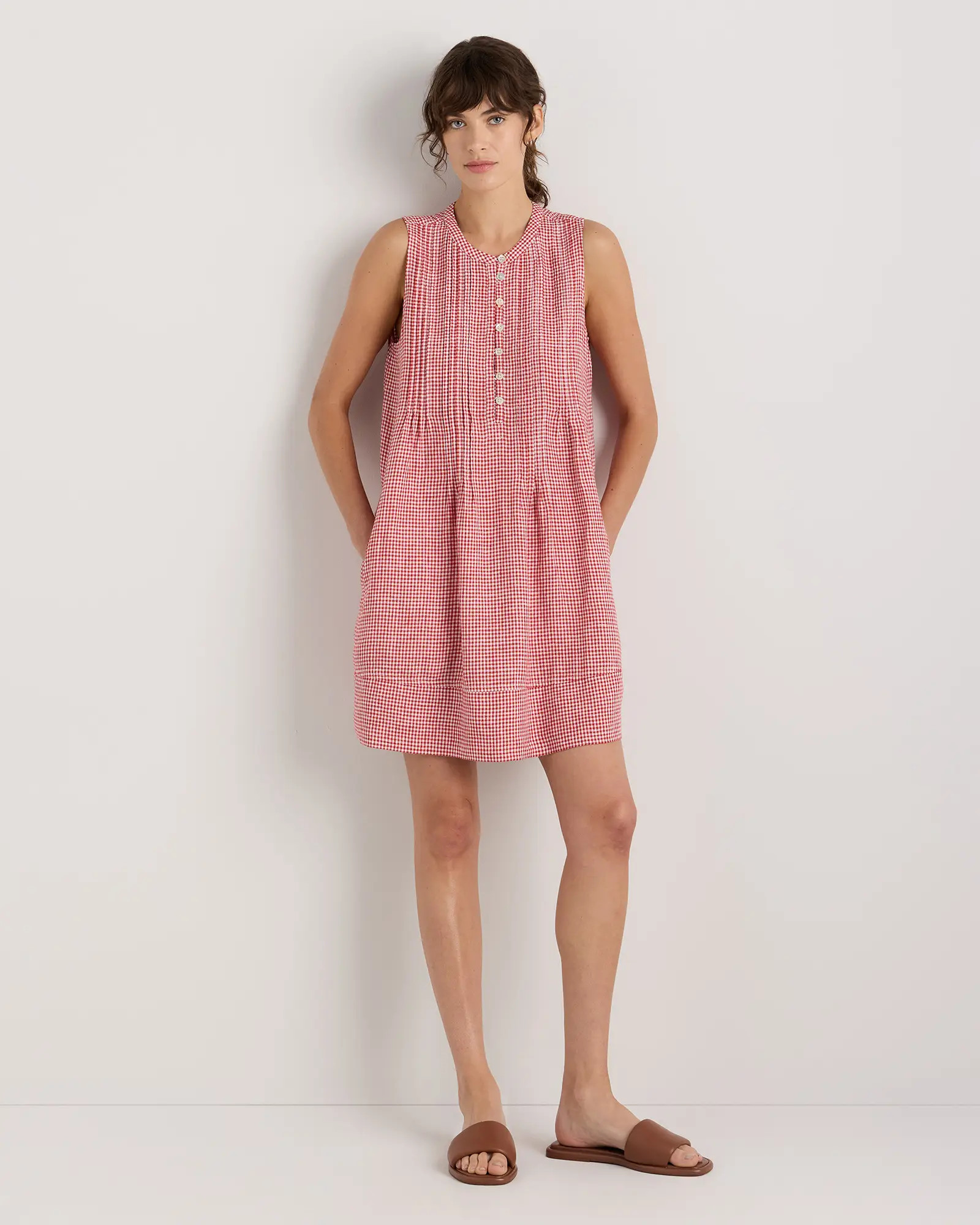 100% European Linen Sleeveless Swing Dress | Quince