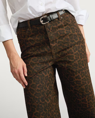 The F&F Edit Leopard Print Wide Leg Jeans in Brown | Tesco F&F