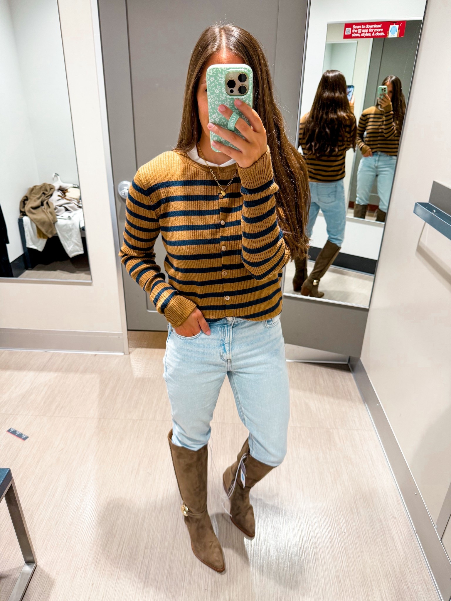 Target fall finds! Wearing XS in cardigan 
Denim tts x-short 
Boots tts 

#LTKFindsUnder50 #LTKFindsUnder100 #LTKStyleTip