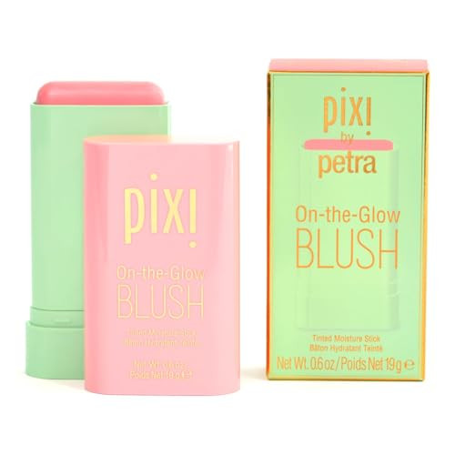 Pixi On-the-Glow Blush Stick in Fleur, Hydrating Tinted Moisture Stick for Cheeks and Lips with Ginseng, Aloe Vera and Fruit Extracts, Twist-Up Design, Paraben-Free, 19g / 0.6 oz | Amazon (US)