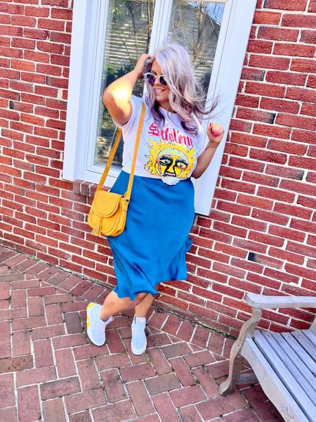 ✨SIZING•PRODUCT INFO✨
⏺ Sublime Graphic Tee, Band Tee - Men’s Large @walmart 
⏺ Yellow Crossbody Bag with Tassel @amazonfashion 
⏺ White & Yellow Hi Top Sneakers •• mine are no longer available from @vans but linked similar from @amazonfashion 
⏺ Teal Dress/Skirt, Silk Slip Style •• mine is no longer available from @walmartfashion but linked similar from @amazonfashion 
⏺ Self Tanner also linked!

📍Find me on Instagram••YouTube••TikTok ••Pinterest ||Jen the Realfluencer|| for style, fashion, beauty, and confidence!

🛍 🛒 HAPPY SHOPPING! 🤩

Dress, skirt, slip dress, slip skirt, silk dress, silk skirt, teal, teal skirt, graphic tee, band tee, yellow, crossbody bag, shoulder bag, vans, high tops, hi tops, sneakers

#walmart #walmartfashion #walmartstyle walmart finds, walmart outfit, walmart look  #amazon #amazonfind #amazonfinds #founditonamazon #amazonstyle #amazonfashion #dress #dressoutfit #dresslook #dresses #dressoutfitinspo #dressoutfitinspiration #dressstyle #dressfashion #howtostyle #mini #skirt skirt outfit, skirt outfit inspo, skirt outfit inspiration, skirt look, skirt style, skirt fashion, skirt workwear, skirt professional, skirt office, professional skirt, office skirt, workwear skirt, midi, midi skirt, mini skirt, maxi skirt, peplum skirt, silk skirt, tweed skirt, short skirt, midlength skirt, long skirt, pencil skirt, ruffle skirt #graphic #tee #graphictee #graphicteeoutfit #tshirt #graphictshirt #t-shirt #band #bandtee #graphicteelook #graphicteestyle #graphicteefashion #graphicteeoutfitinspo #graphicteeoutfitinspiration 
#under10 #under20 #under30 #under40 #under50 #under60 #under75 #under100
#affordable #budget #inexpensive #size14 #size16 #size12 #medium #large #extralarge #xl #curvy #midsize #pear #pearshape #pearshaped
budget fashion, affordable fashion, budget style, affordable style, curvy style, curvy fashion, midsize style, midsize fashion

#LTKStyleTip #LTKFindsUnder50 #LTKMidsize

#LTKstyletip #LTKfindsunder50 #LTKmidsize