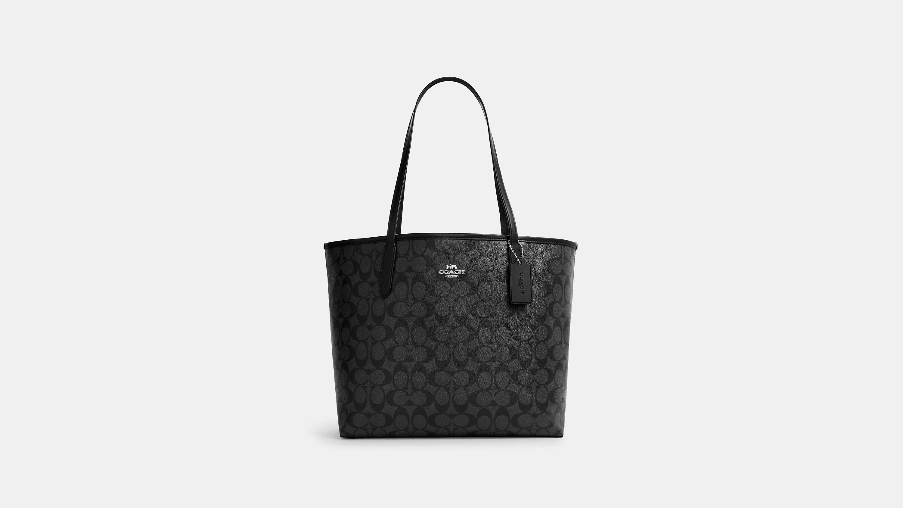 Coach Signature City Tote in Signature Graphite/Black - Walmart.com | Walmart (US)