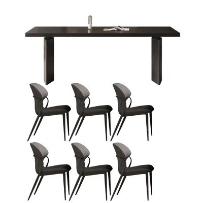Modern Minimalist Black Marble Dining Table | Wayfair North America