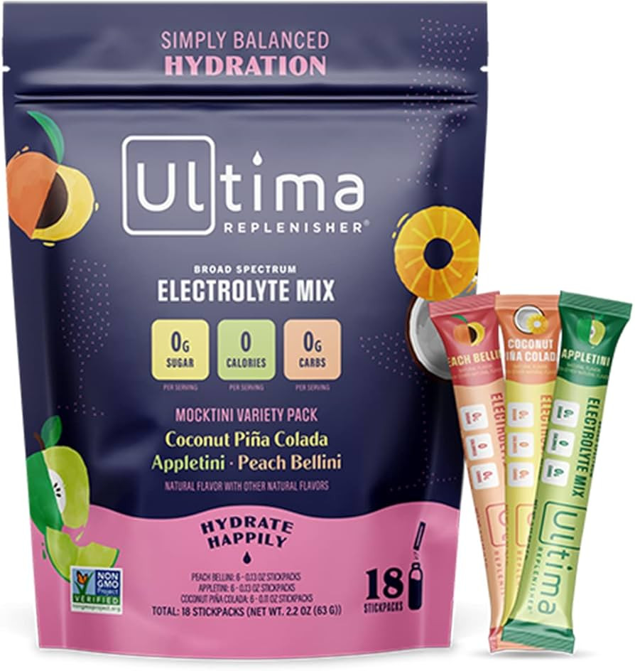Ultima Replenisher Hydration Electrolyte Packets- 18 Count- Keto & Sugar Free- On the Go Convenie... | Amazon (US)