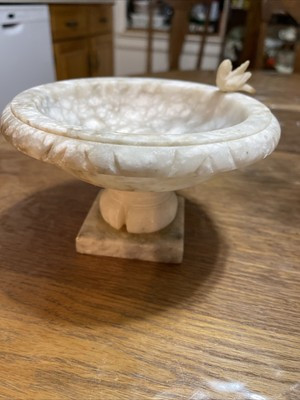 Vintage Hand Carved Alabaster Marble Pedestal Bird Bath 7” x 4”  | eBay | eBay US