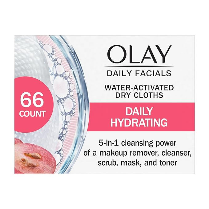 Olay Daily Facials, Daily Clean Makeup Removing Facial Cleansing Wipes, 5-in-1 Water Activated Cl... | Amazon (US)