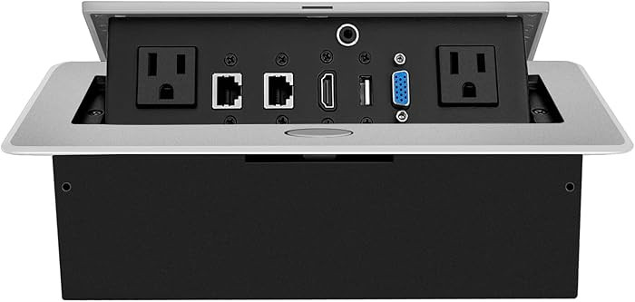 Table Pop up Power Strip Date Hub Connection Box with Outlet Network HDMI for Office Desk（Silve... | Amazon (US)