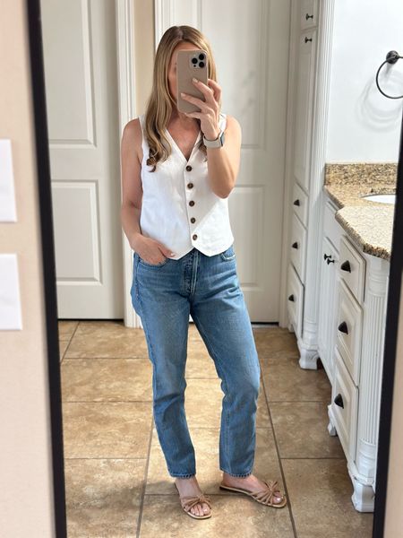Vest is a size 2 and currently 50% off! Wearing my favorite Citizen jeans but linked similar from J.crew also 50% off! 

#LTKsalealert #LTKstyletip