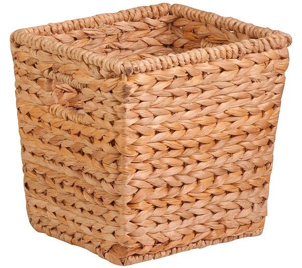 Honey-Can-Do Medium Square Water Hyacinth Basket | QVC