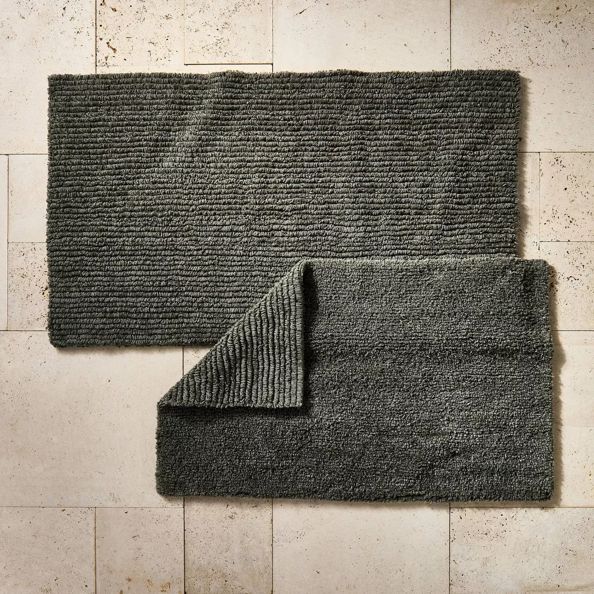24"x40" Organic Melange Reversible Bath Rug Olive - Casaluna\u2122 | Target