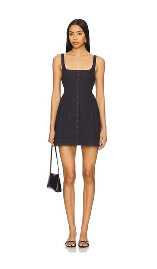 Free People Astrid Oxford Mini Dress in Black. - size S | Revolve Clothing (Global)