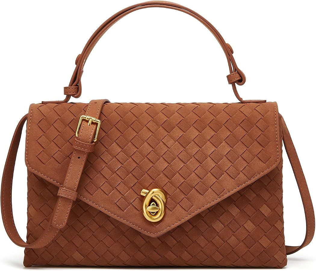 Upbull Trendy Woven Evening Clutch Purses Women PU Leather Evening Handbags Underarm Shoulder Crossbody Purse Wedding Wallet | Amazon (US)