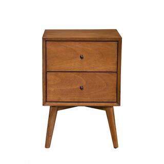 Flynn Mid Century Modern 2-Drawer Acorn Nightstand-966-02 - The Home Depot | The Home Depot