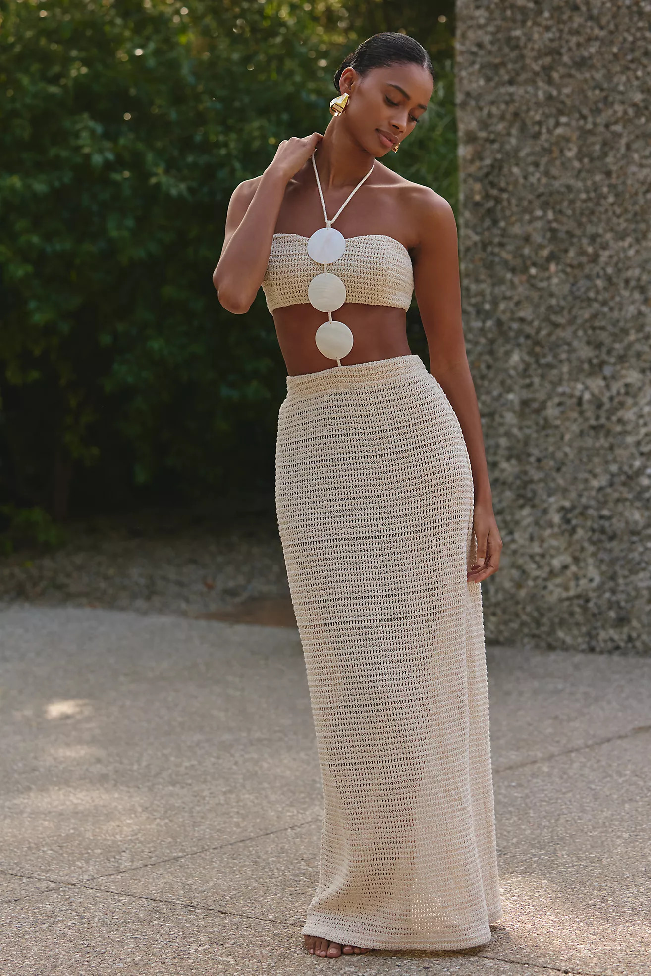 BLITHE Shell Bodice Crochet Maxi Dress | Anthropologie (US)