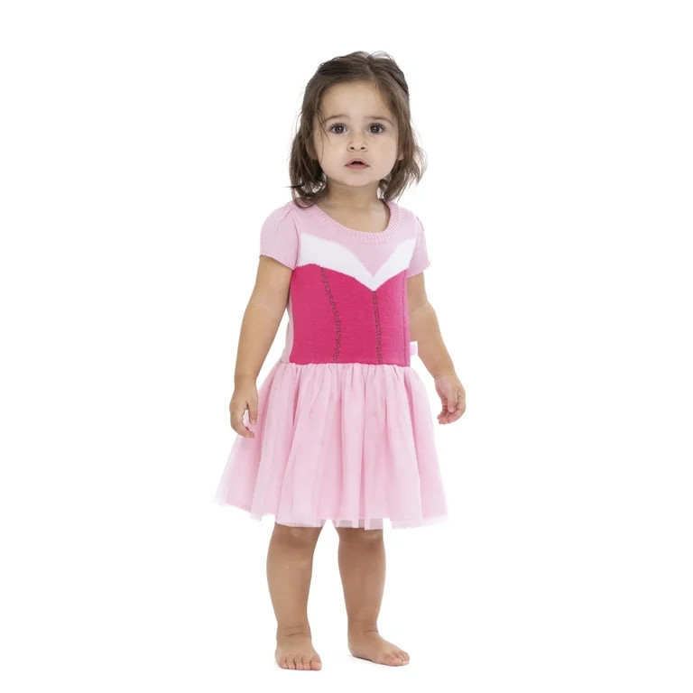 Disney Princess Toddler Girl Sleeping Beauty Cosplay Sweater Dress, Sizes 12M-5T | Walmart (US)