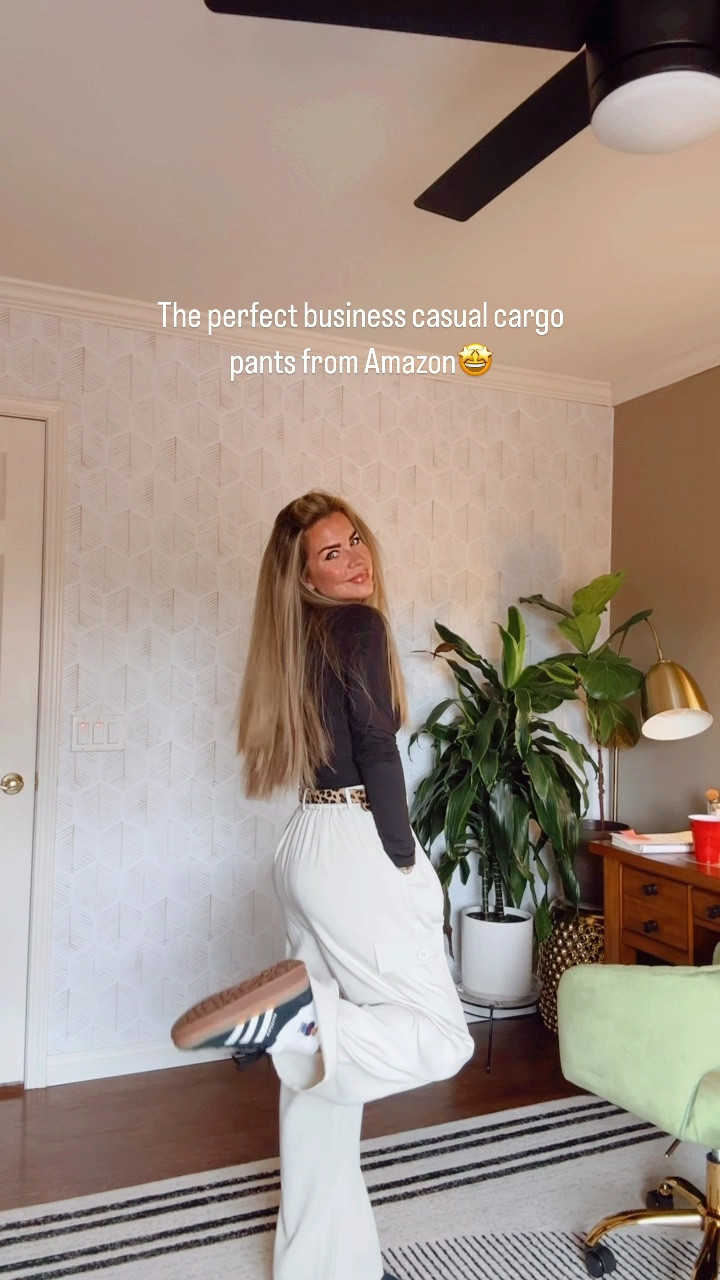 Love these Tarse business casual cargo pants from Amazon! They fit so perfectly! (XS) and are super comfortable! 🤩 Top is also from Amazon in an XS. 

#LTKHoliday #LTKFindsUnder50 #LTKWorkwear
