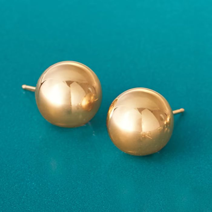 10mm 14kt Yellow Gold Ball Stud Earrings | Ross-Simons