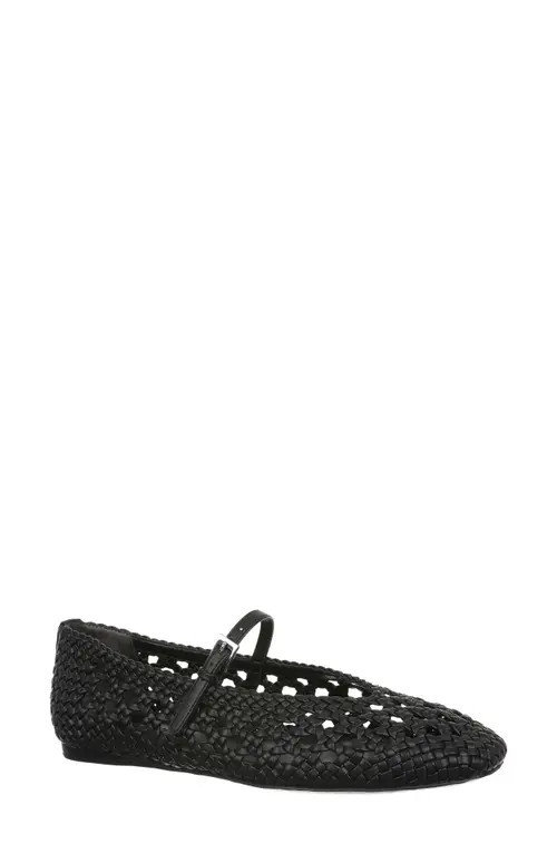 Nordstrom Maren Woven Mary Jane Flat in Black at Nordstrom, Size 5 | Nordstrom