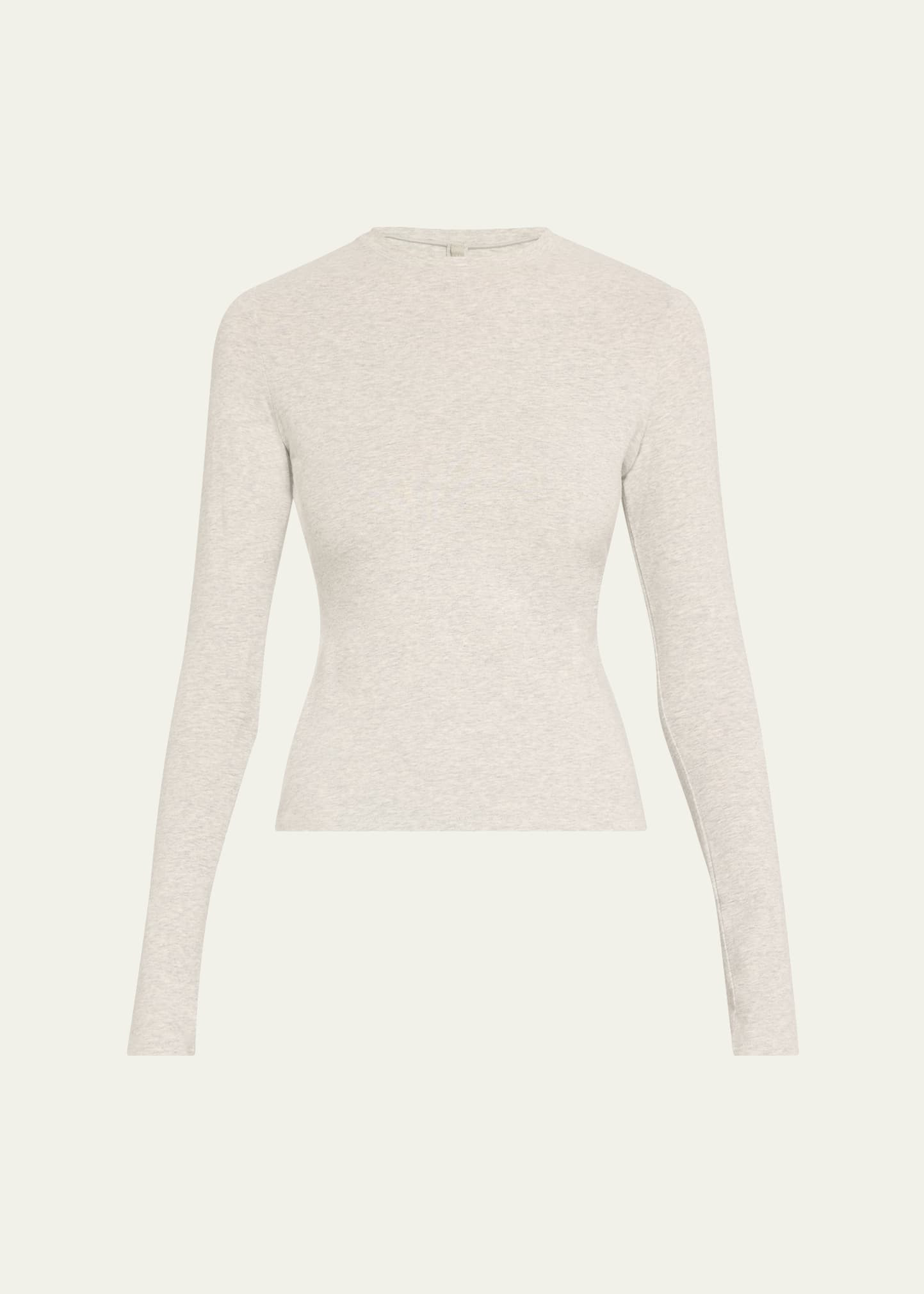 SKIMS Cotton Jersey Long-Sleeve Crewneck T-Shirt | Bergdorf Goodman