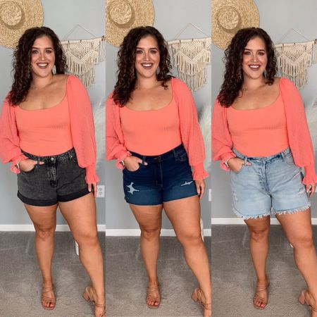 Midsize affordable jean shorts try on haul from Target under $25! 🎯
Bodysuit: L - original color sold out lining similar
Left shorts: 14
Middle shorts: 14
Right shorts: 16, need a 14! 
#midsizeoutfits #ootd #springoutfits #summerstyle #bodysuit #shorts #jeanshorts #denimshorts #casualoutfits #affordablefashion 

#LTKSeasonal #LTKunder50 #LTKcurves