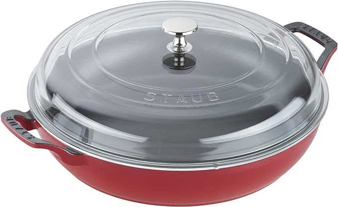 STAUB Braiser with Glass Lid, 3.5-Qt, Cherry | Amazon (US)
